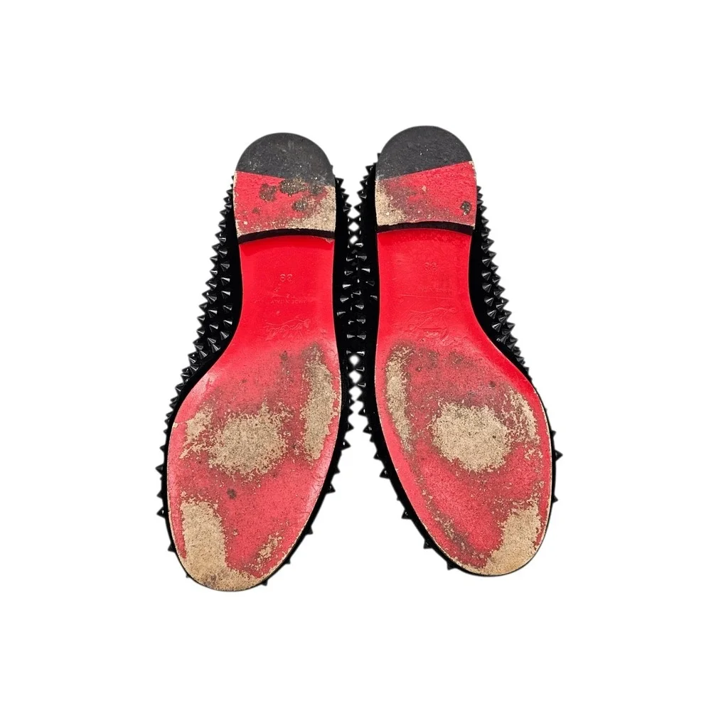 Christian Louboutin Womens Size 38/ 8 US EUC Dandelion Black Spike Loafers Flats - Picture 5 of 8